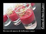 Verrines de mousse de betteraves rouges