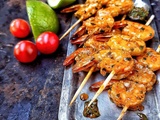 Brochettes de crevettes à la charmoula