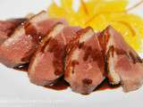 Magrets de canard, sauce orange et vinaigre balsamique