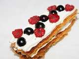 Mille feuille au mascarpone, framboise et myrtille