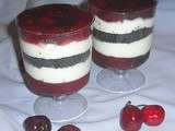 Verrine mousse au chocolat blanc et cerises