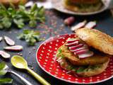 Burgers [steaks de lentilles corail & pesto rouge]