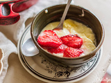 Crème aux œufs et fraises rôties [juste trop bon]