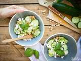 Salade de concombres, pois chiches et féta