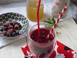 Smoothie cassis-framboise et sirop de rhubarbe {maison}