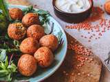 Falafels de lentilles corail bio, sauce au yaourt