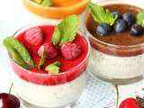 Panna cotta chia et coulis aux fruits d’été