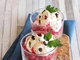 Verrine apéritive, riz rose et betterave rouge