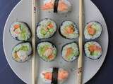 Makis crevettes et purée d'avocat