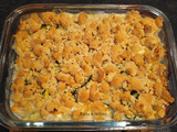 Crumble courgettes et truite fumée