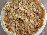 Tarte aux pommes et aux raisins, crumble croustillant