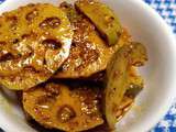 Kamal kakdi aur kairi ki achar – pickles de racine de lotus et de mangue verte – Lotus root and Raw mango pickle