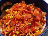 Salade aux légumes et au chorizo, « vinaigrette » vietnamienne – Vegetable and chorizo salad with a Vietnamese dressing