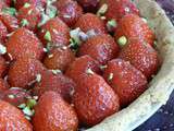 Tarte aux fraises et pistaches