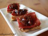 Toasts viande des Grisons & confit d'oignon