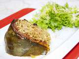 Courge bleue de Hongrie, farcie au quinoa et gratinée au four