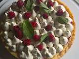 Tarte menthe framboise