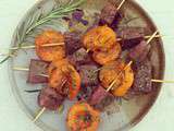 Brochettes d'agneau & abricots