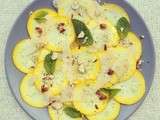 Carpaccio de courgettes jaunes