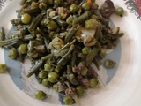 Poêlée de Haricots Verts, Ptits Pois & Steack Hâché