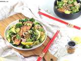 Bowl Saumon Laqué, Chou Kale Sauté et Avocat