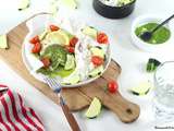 Papillotes de Filets d'Eglefin, Pesto de Basilic, Tomates Cerises et Courgette