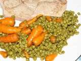 Petit pois carottes et cotelettes d'agneau