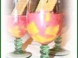 Verrine mangue coulis de fraises