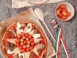 Pizza mozzarella et antipasti