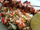 Chicken Kebab with tabbouleh - Brochettes de poulet et taboulé