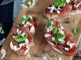 Bruschetta aux fleurs d'ail des ours