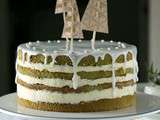 Naked cake au thé Matcha et au citron vert