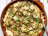 Orzo à la crème de féta et courgettes
