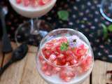 Panna cotta à l’hibiscus, coco et grenade pour un octobre rose