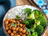 Pois chiches à la sauce soja sésame pour un bowl végétarien