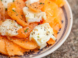 Salade de melon au chèvre et thym