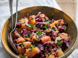 Salade de pomme de terre au thon et betterave