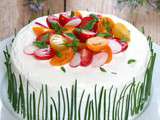 Sandwich cake tomate et concombre au basilic