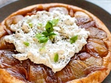 Tarte tatin d’oignons et burrata