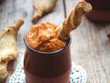 Tartinade de carotte et tomate séchée, aves ses torsades feuilletées à la Force Basque à trempouiller dedans