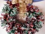 Couronne de papillottes nougats bonbons noel + video