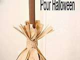 Sac a bonbon d'halloween en balais de sorciere