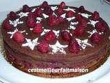 Crousti-fondant au chocolat et aux framboises