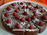 Fondant au chocolat et aux framboises