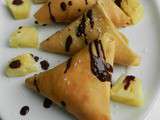 Crêpes façon samoussas ananas, coco § nutella