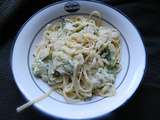 Linguine au parmesan, crème de courgette