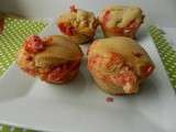 Muffins aux pralines roses et chocolat blanc