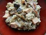 Risotto des sous-bois au foie gras et aiguillettes de canard