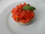 Tartare de tomates aux rillettes de thon