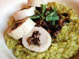 Risotto pesto et ballotines poulet-champignons